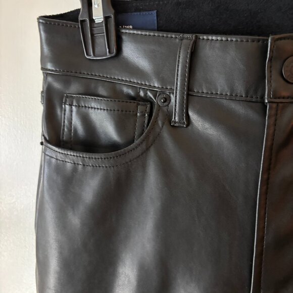 GAP Black High Rise Vegan Leather ‘70s Flare Pants - Picture 4 of 8